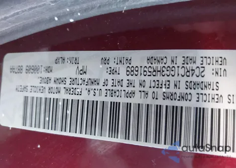 2017 Chrysler Pacifica Limited z USA, uszkodzony, nr VIN 2C4RC1GG3HR591689